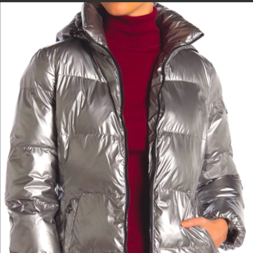 BCBGeneration Metallic Puffer Coat